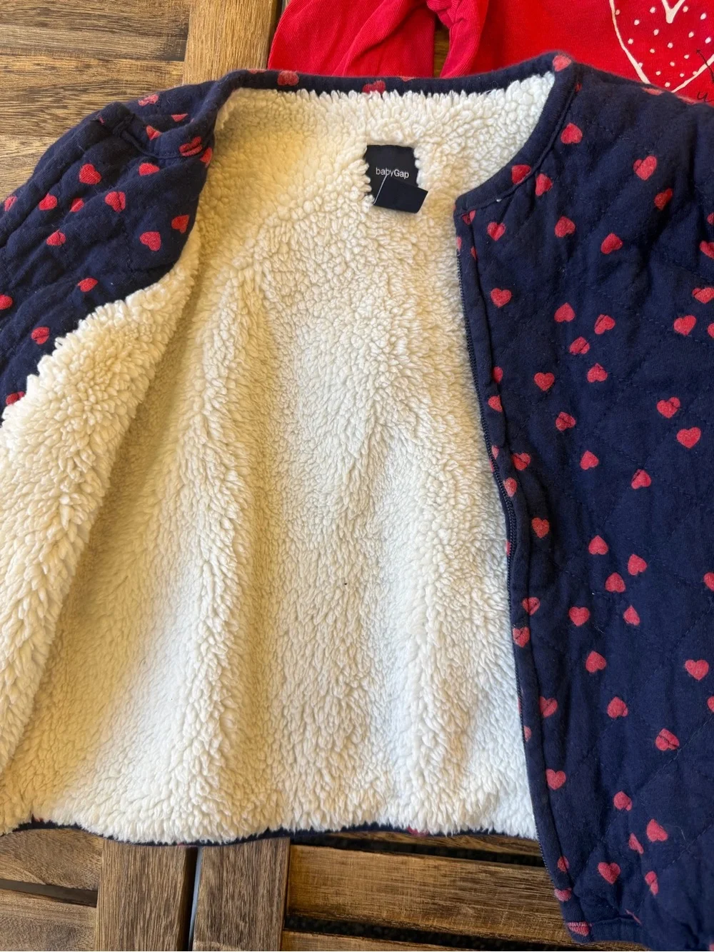 GAP Navy & Red Heart Girls Four-Piece Matching Pantsuit Onesie Set 18-24 Months
